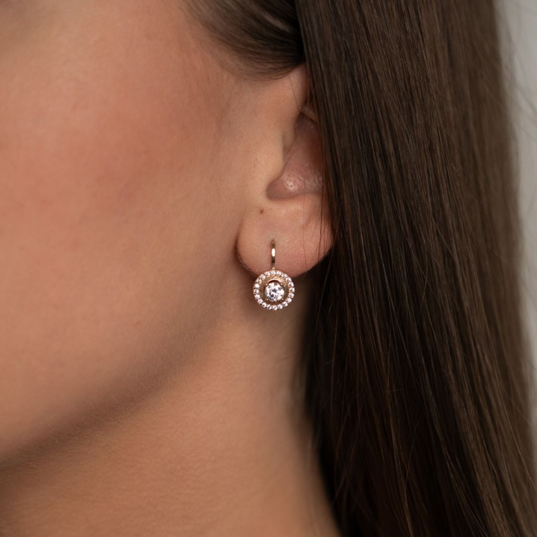 Halo dizaino auksiniai auskarai TUA0047