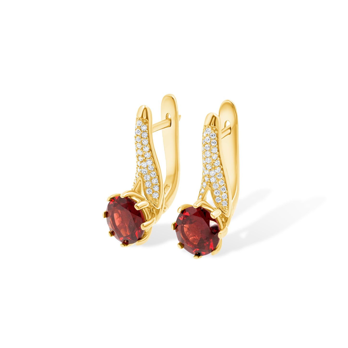 Auksiniai auskarai su natūraliais akmenimis ir cirkoniais ZUR0029