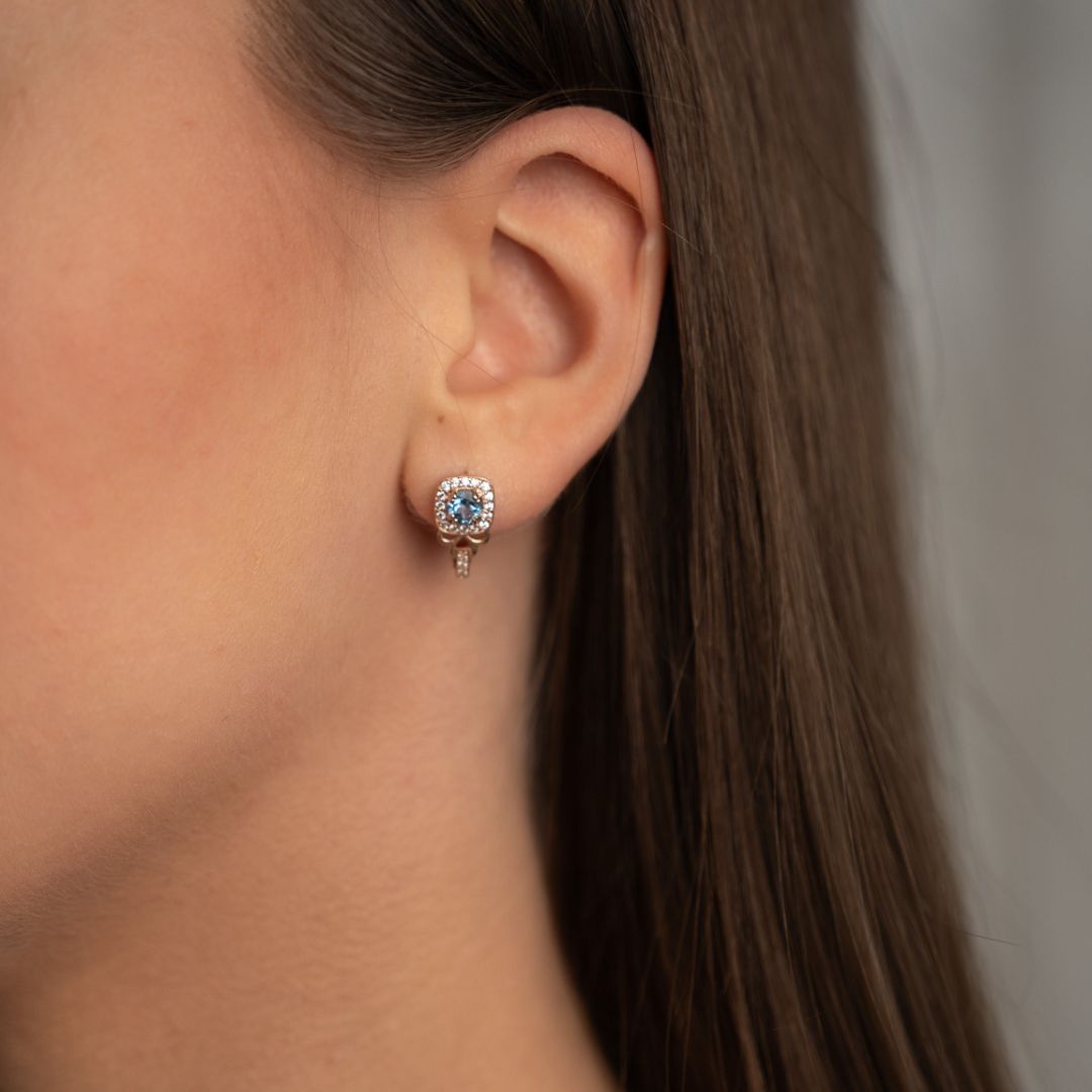 Auksiniai auskarai su topazu ANA101