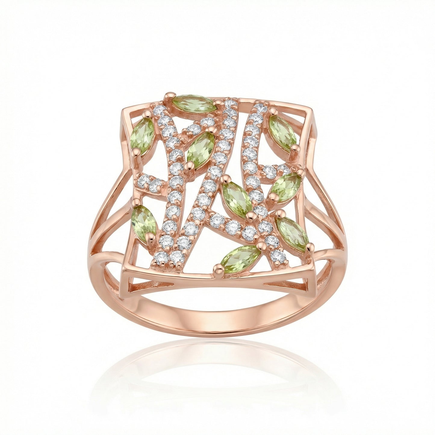 Auksinis žiedas su peridotu TUR0042P