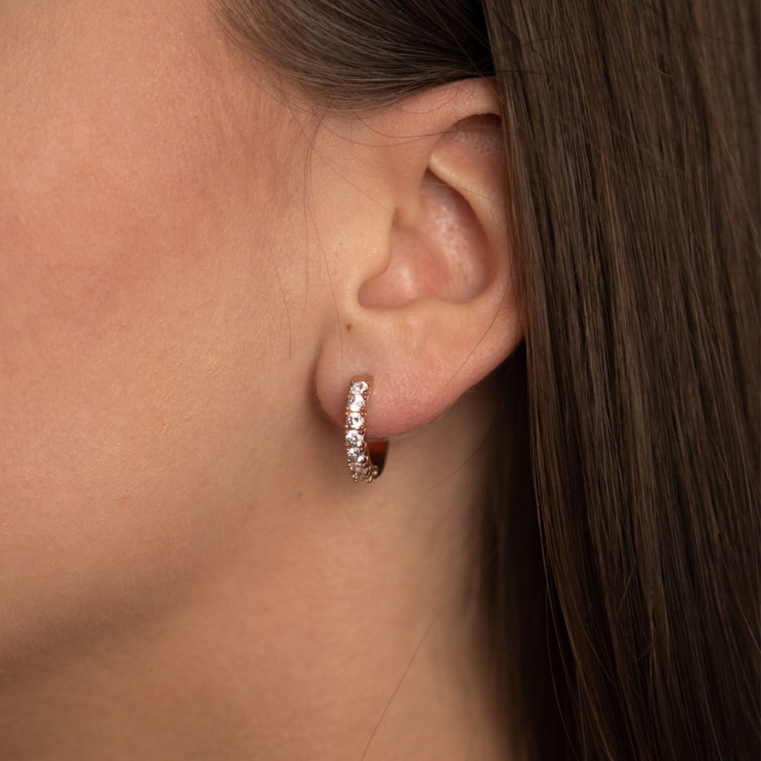 Auksiniai auskarai su cirkoniais AUM101