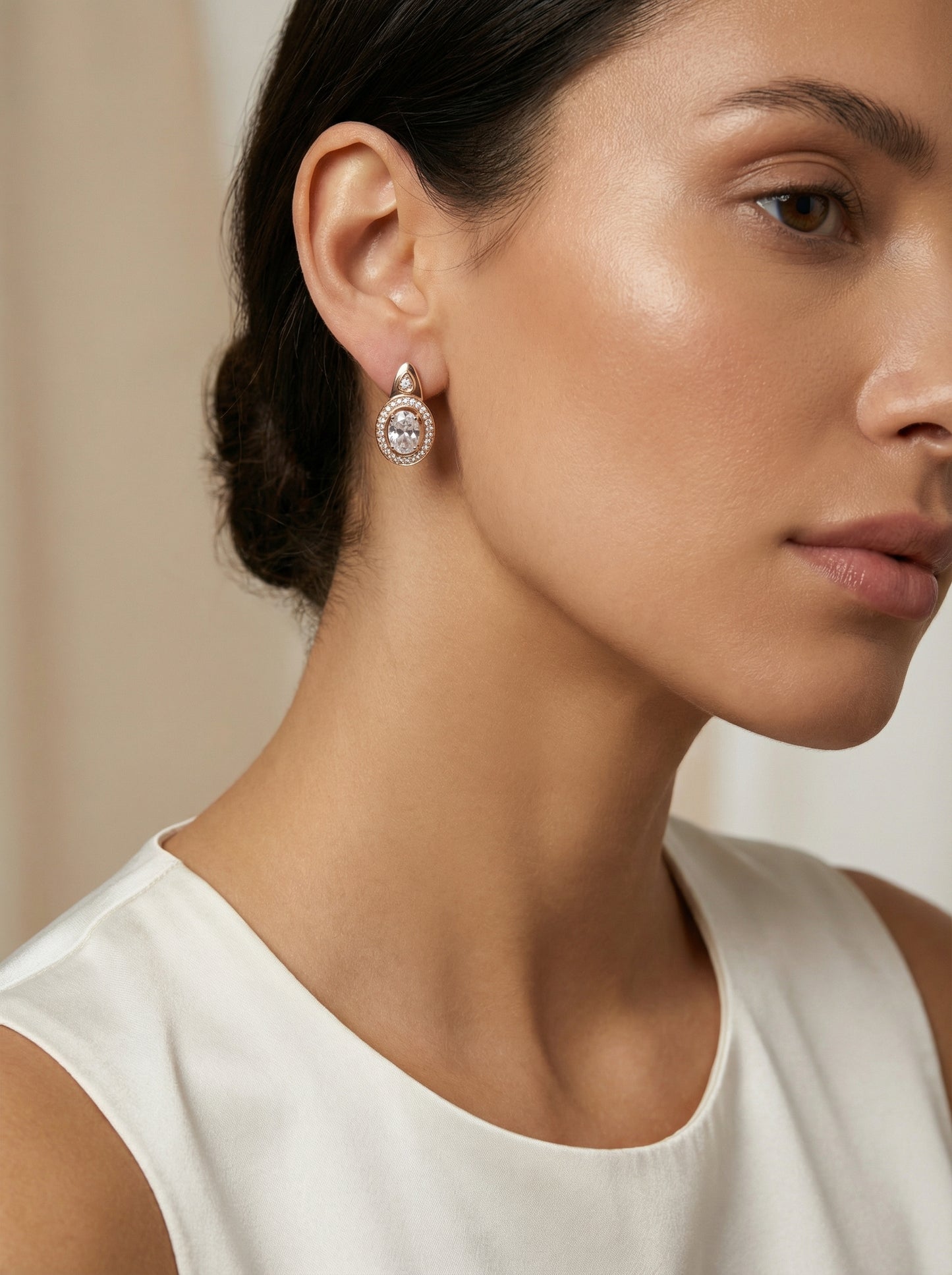 Auksiniai auskarai su cirkoniais AUM128