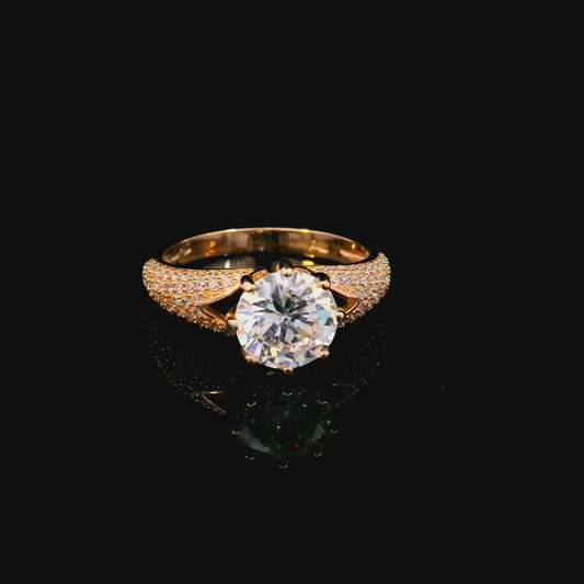 Auksinis žiedas su cirkoniais ZUR0045