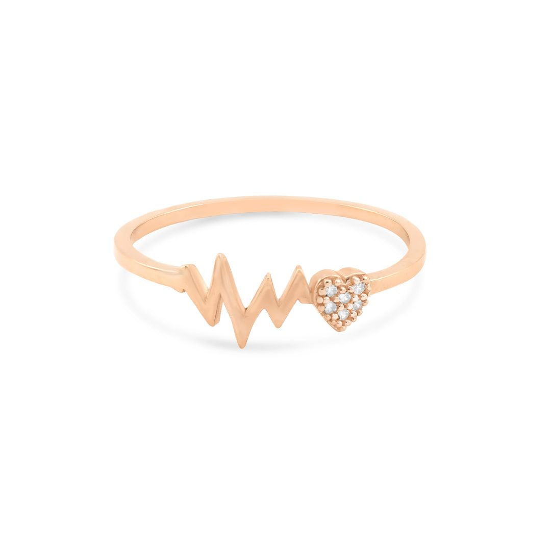 Auksinis širdies ritmo žiedas PMZ161