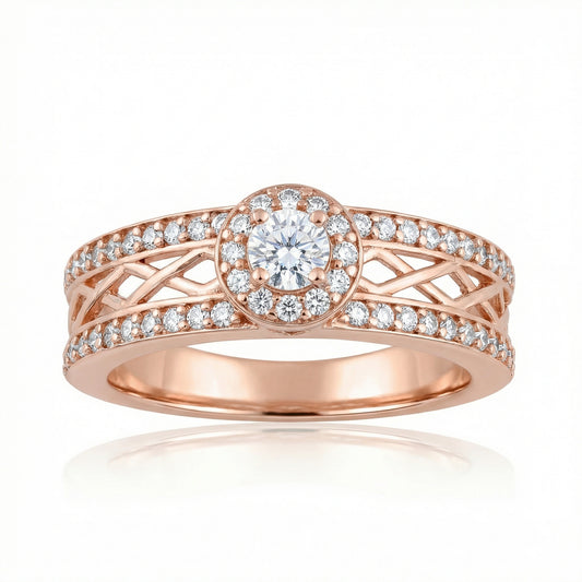 Auksinis žiedas su cirkoniais DMZ112