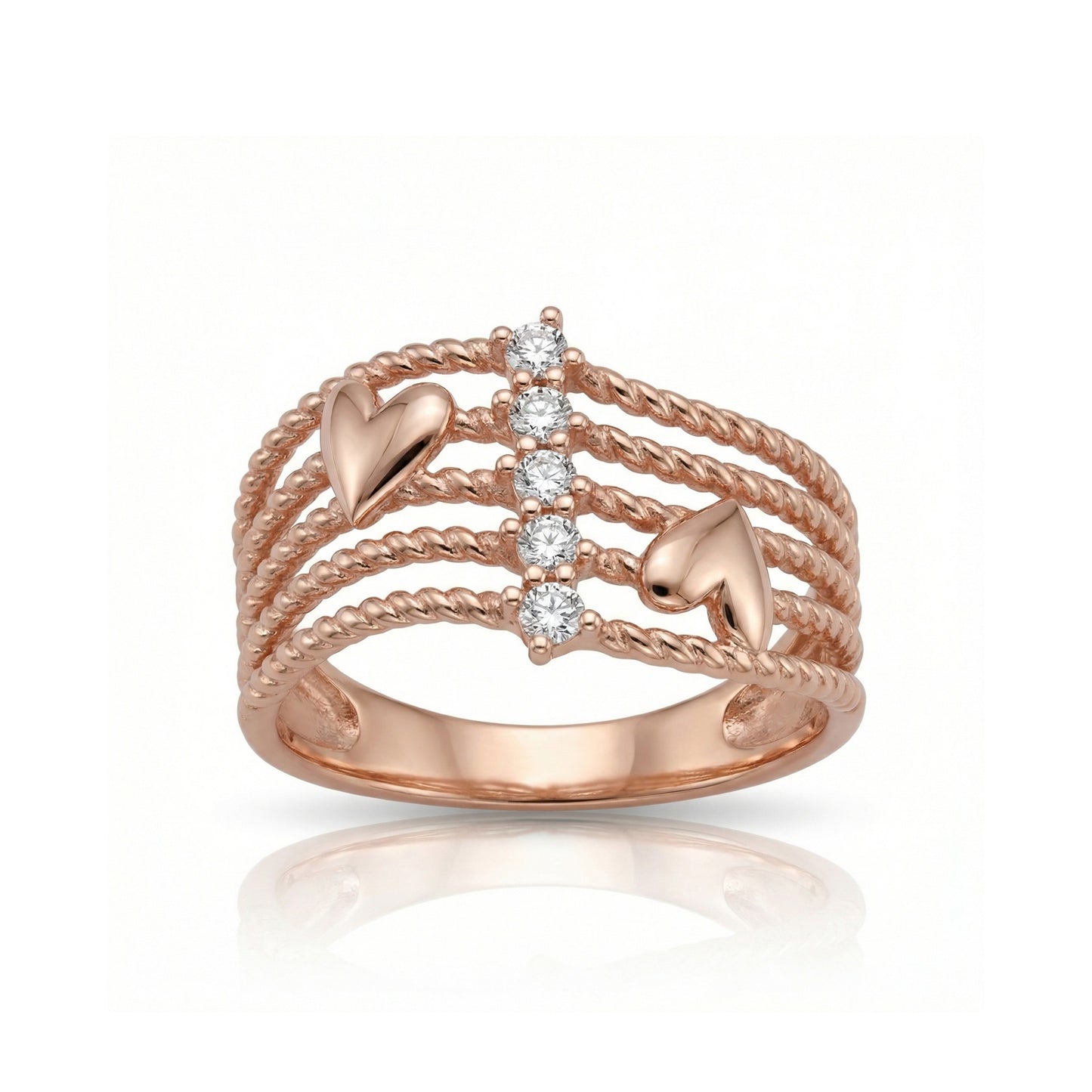 Auksinis žiedas su cirkoniais AUD043