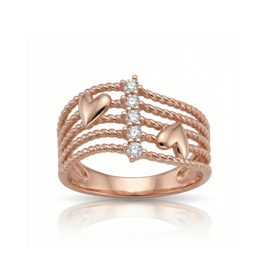 Auksinis žiedas su cirkoniais AUD043