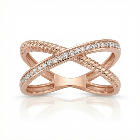 Auksinis žiedas su cirkoniais ZUR0051