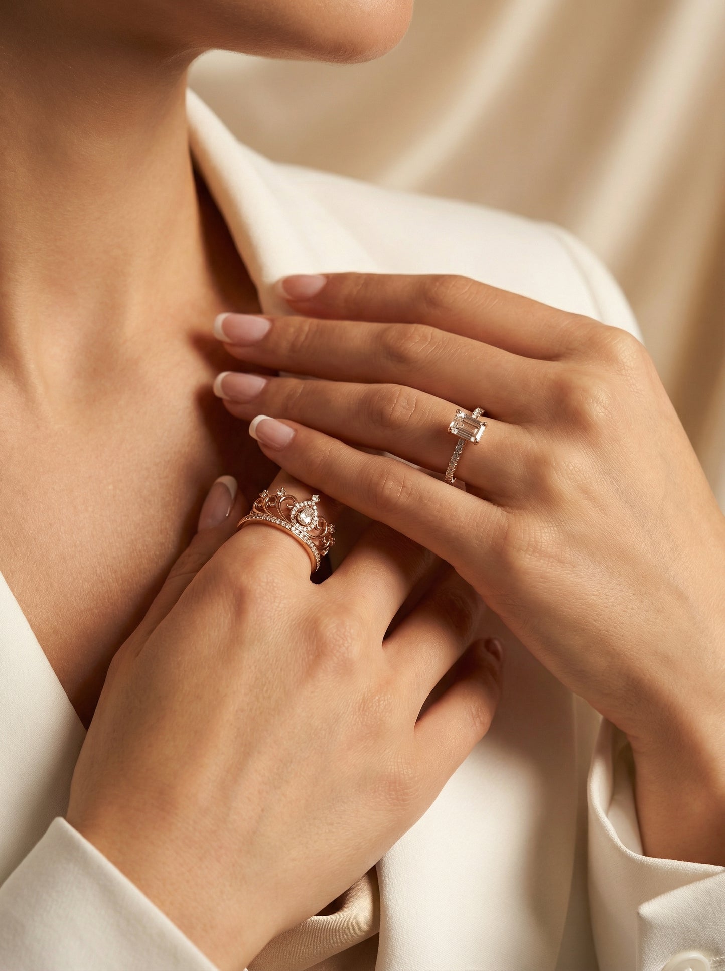 Auksinis „Cushion“ žiedas AUD064