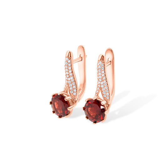 Auksiniai auskarai su natūraliais akmenimis ir cirkoniais ZUR0029