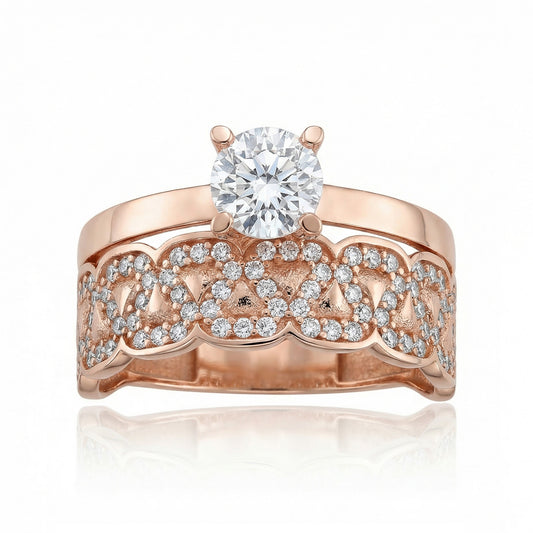 Auksinis žiedas su cirkoniais AA2