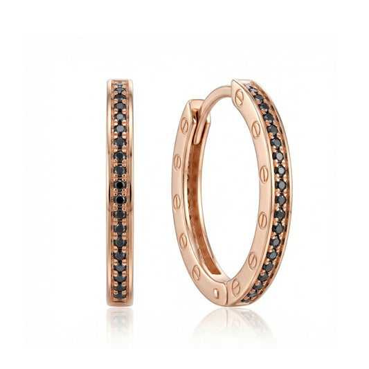 Apvalūs auksiniai auskarai su cirkonio akmenukais AUM157