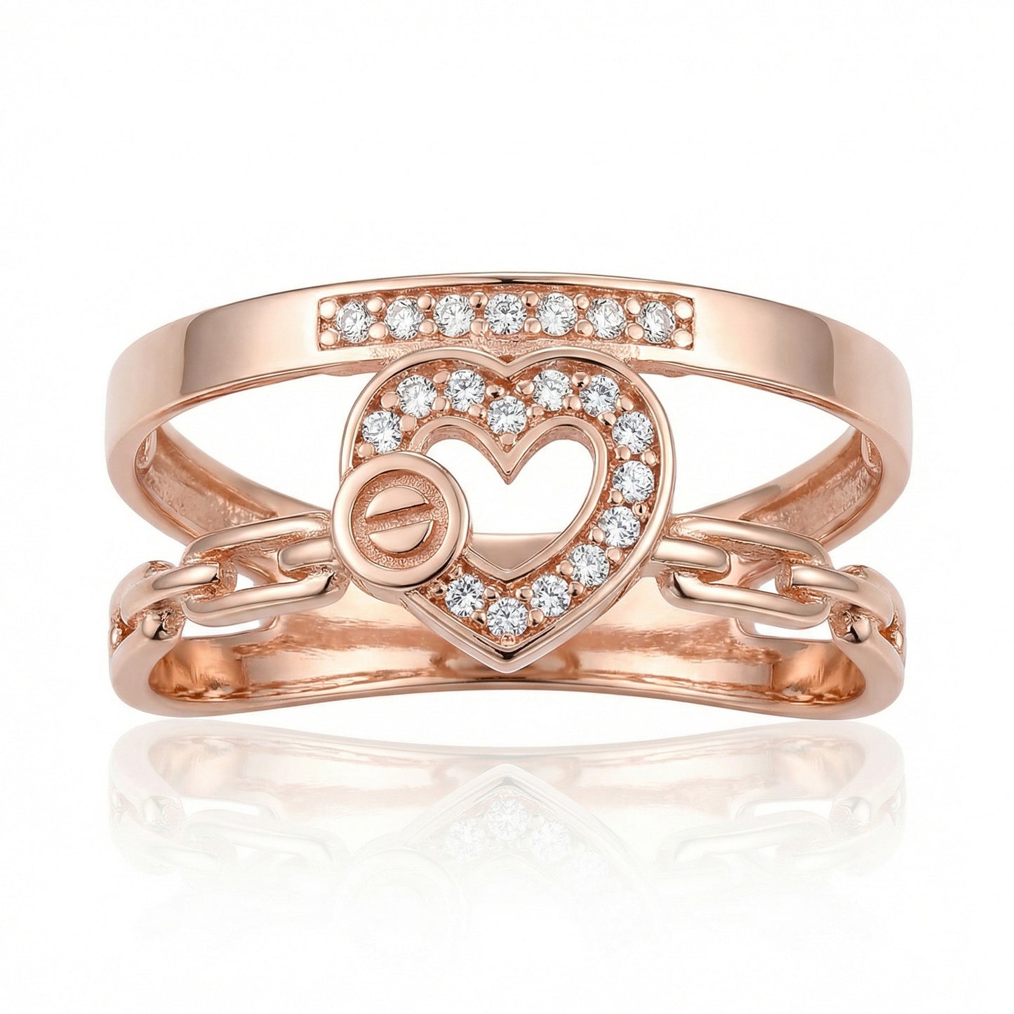 Auksinis žiedas su širdele DMZ137