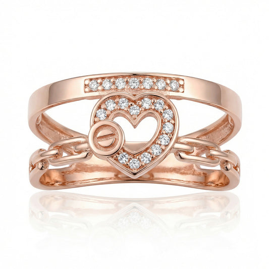 Auksinis žiedas su širdele DMZ137