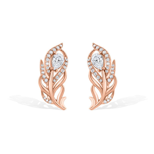 Plunksnų formos auksiniai auskarai AUM103