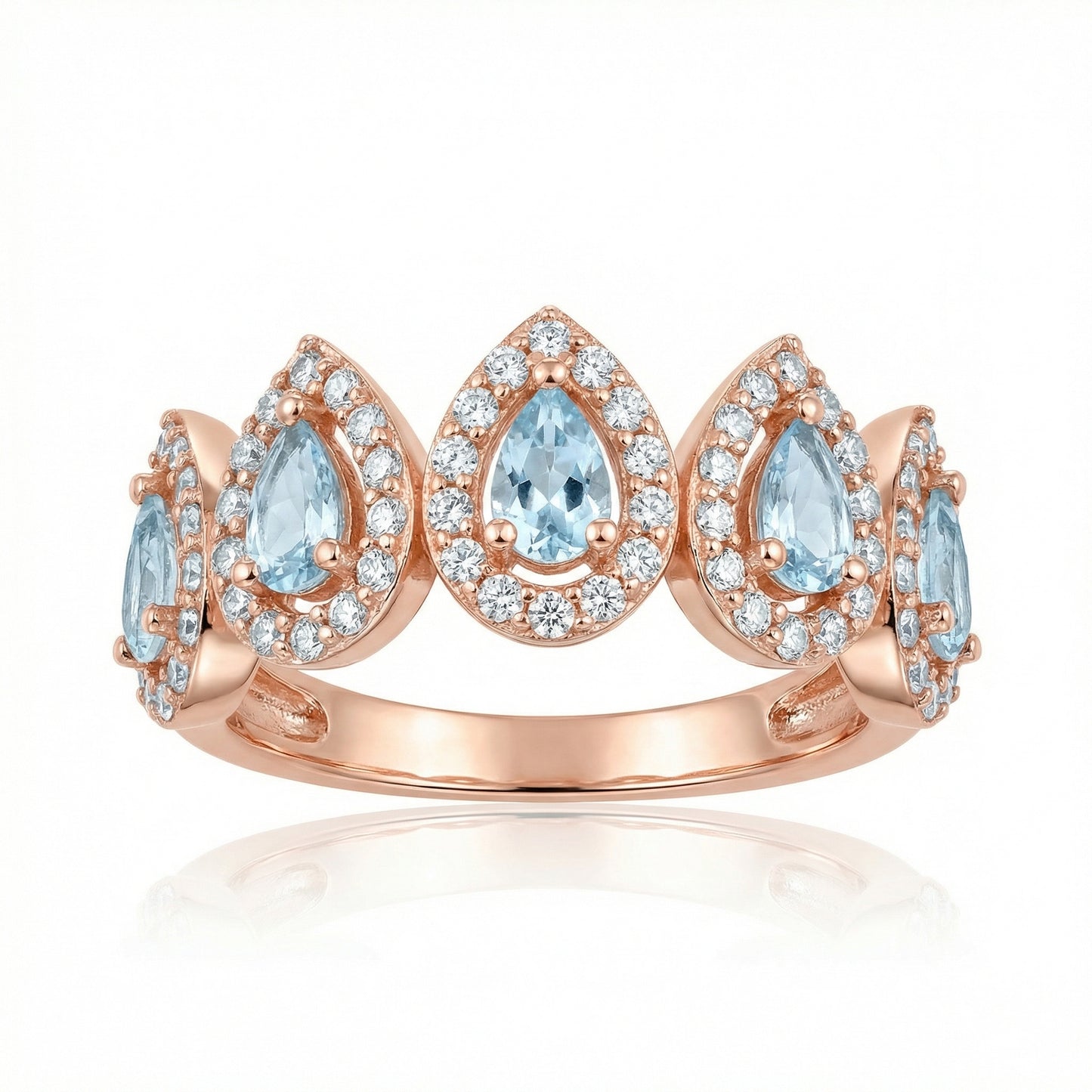 Auksinis lašo žiedas su cirkoniais ir topazu