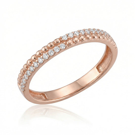 Auksinis žiedas su cirkoniais AUD014