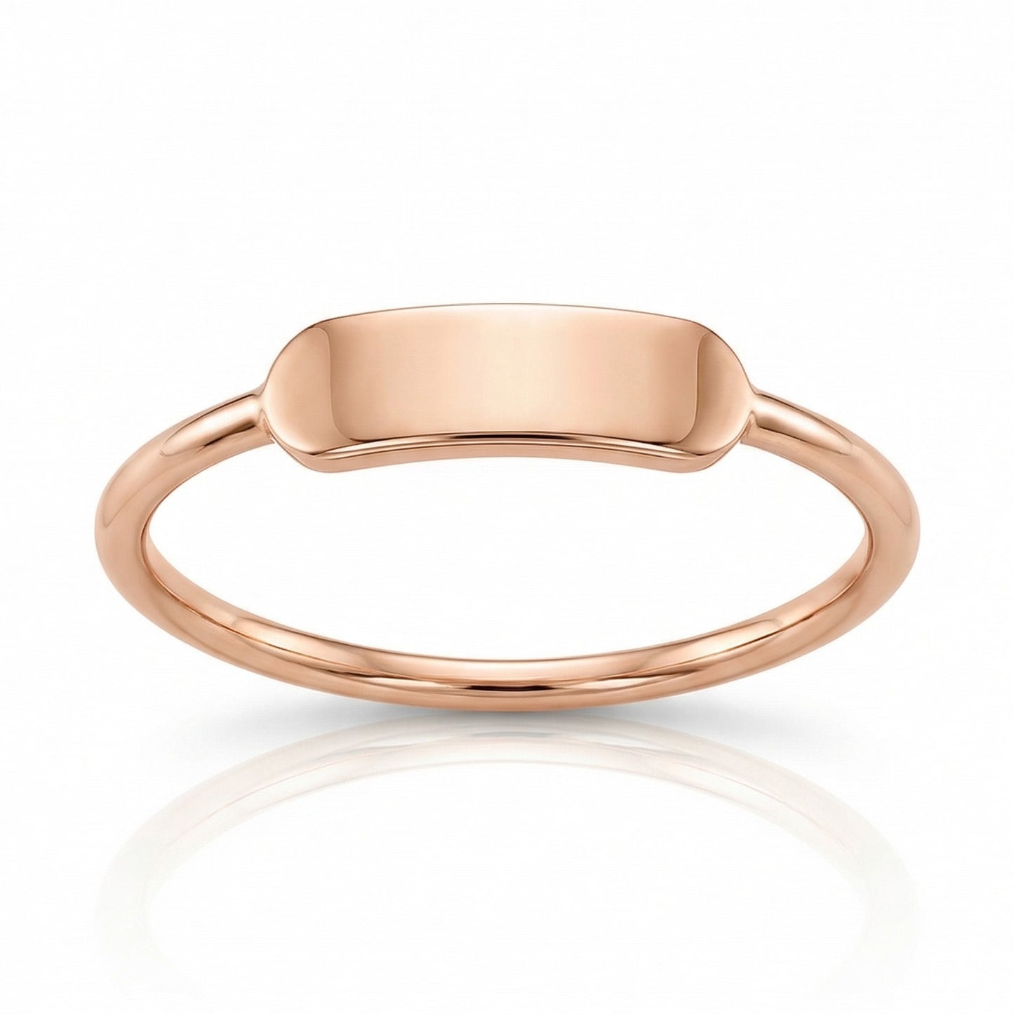 Personalizuojamas auksinis žiedas su graviravimo plokštele PMZ165