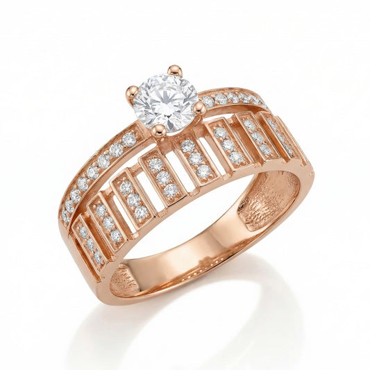 Auksinis žiedas su cirkoniais ZUR0038