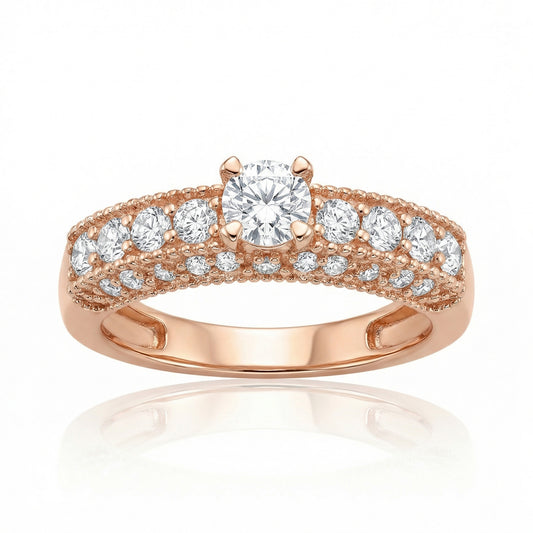 Auksinis žiedas su cirkoniais PMZ114