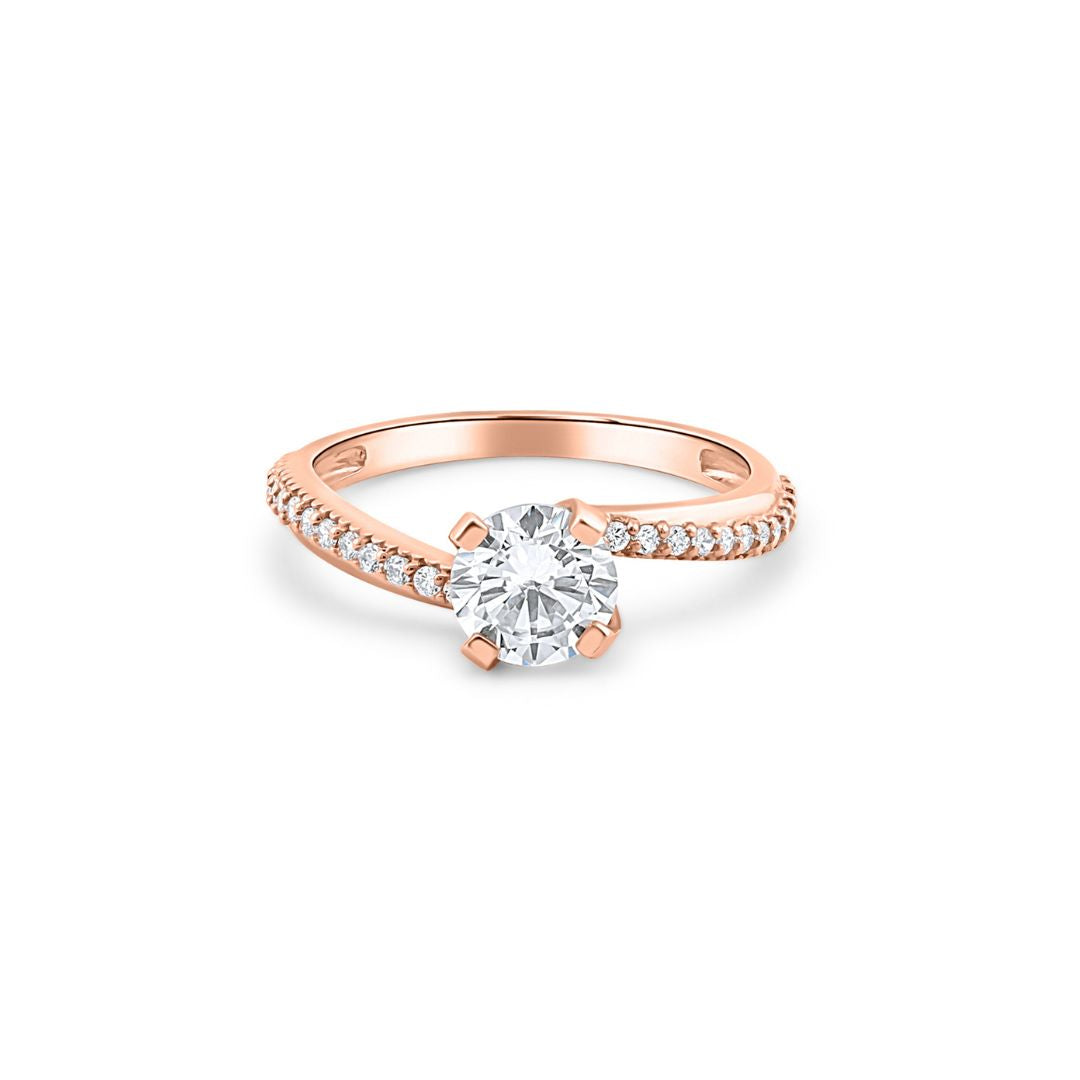 Auksinis žiedas su cirkoniais ZM1054