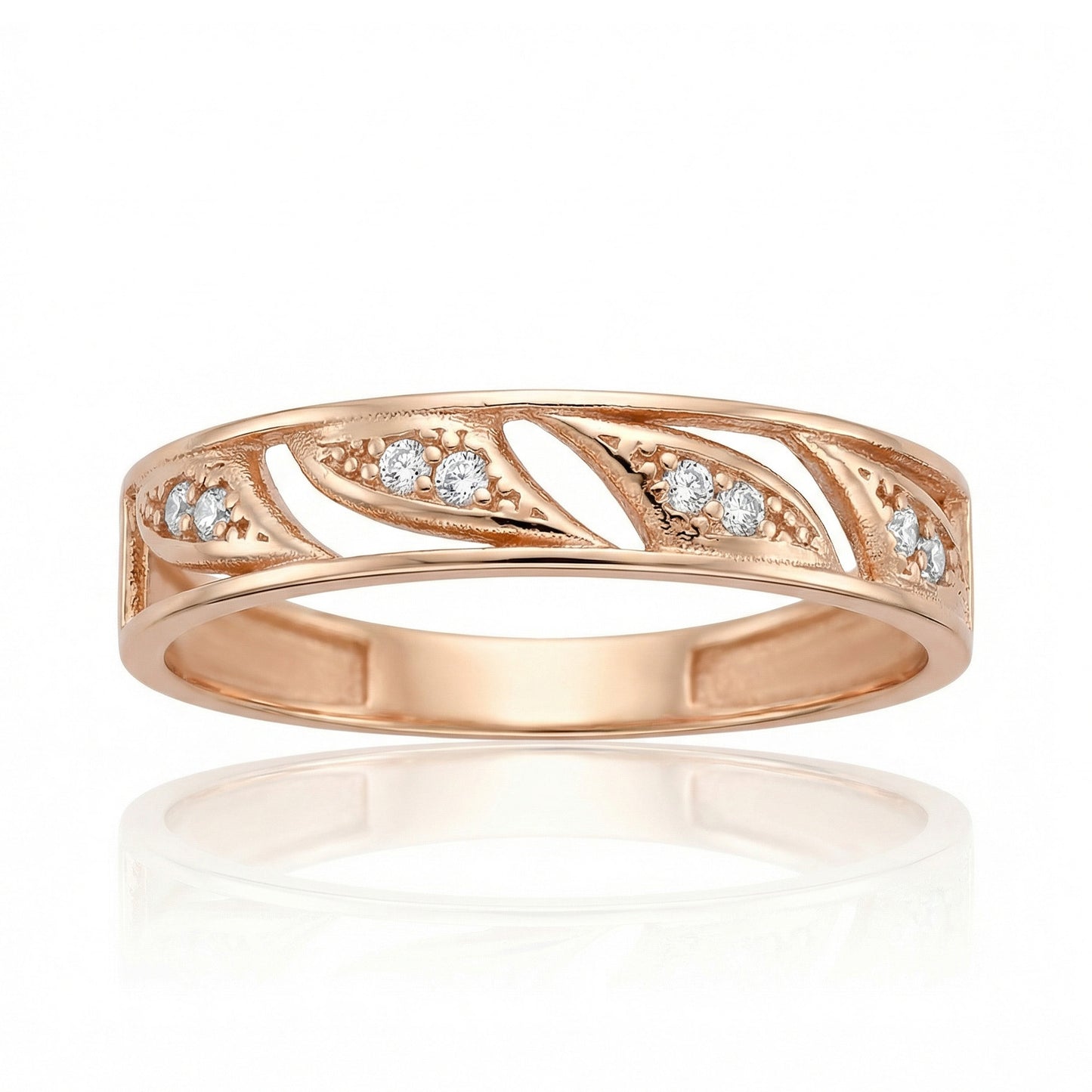 Auksinis žiedas su cirkoniais AA14