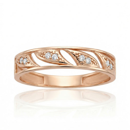 Auksinis žiedas su cirkoniais AA14