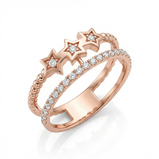 Auksinis žiedas su cirkoniais TUR0006