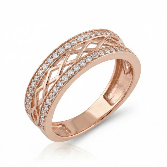 Auksinis žiedas su cirkoniais DMZ108