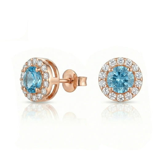 Auksiniai auskarai su topazu ir cirkoniais TUA0032