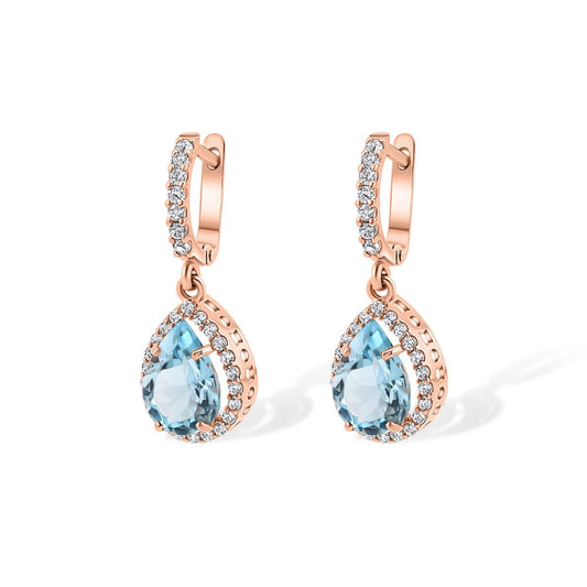 Auksiniai auskarai su natūraliais akmenimis ir cirkoniais TUA0026