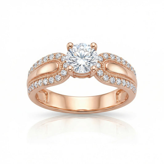 Auksinis žiedas su cirkoniais ZUR0048