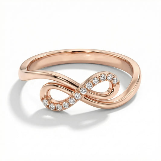 Elegantiškas begalybės simbolio auksinis žiedas PMZ145