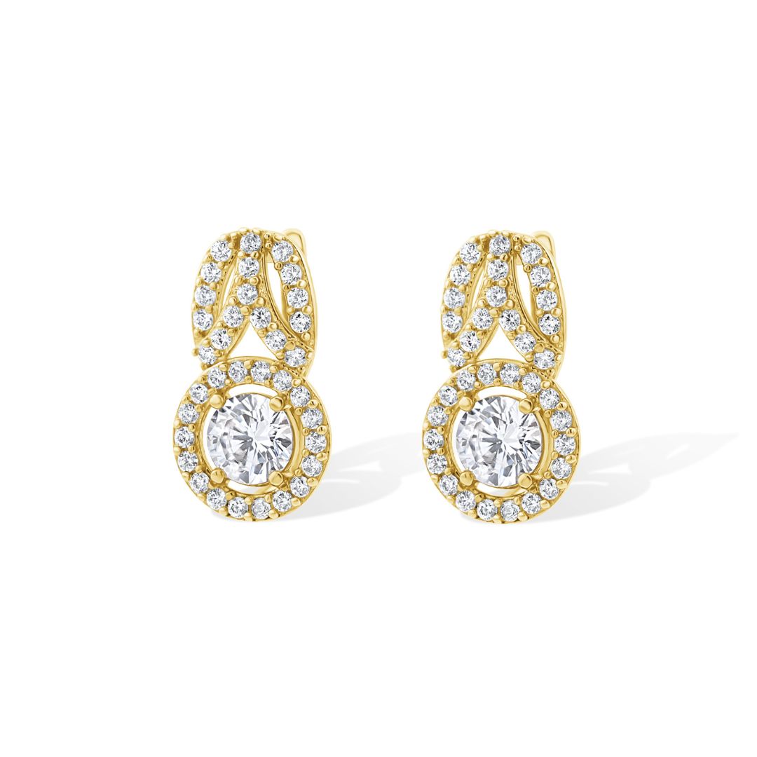 Auksiniai auskarai su cirkoniais TUA0006