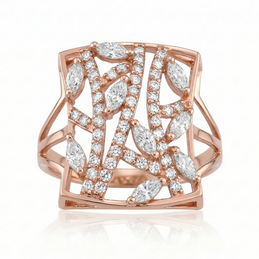 Auksinis žiedas su cirkoniais TUR0042