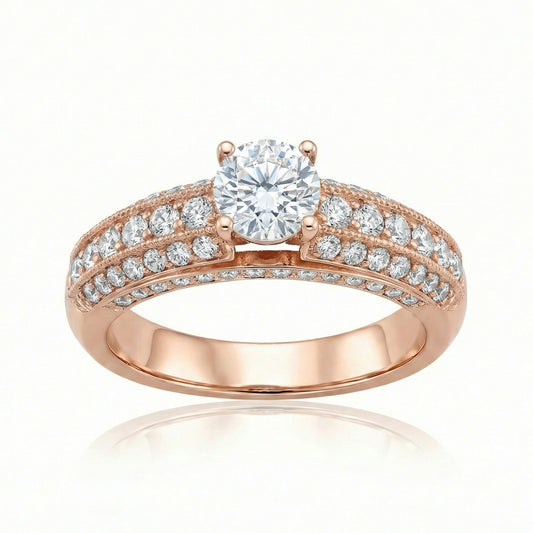 Auksinis žiedas su cirkoniais AUD0043