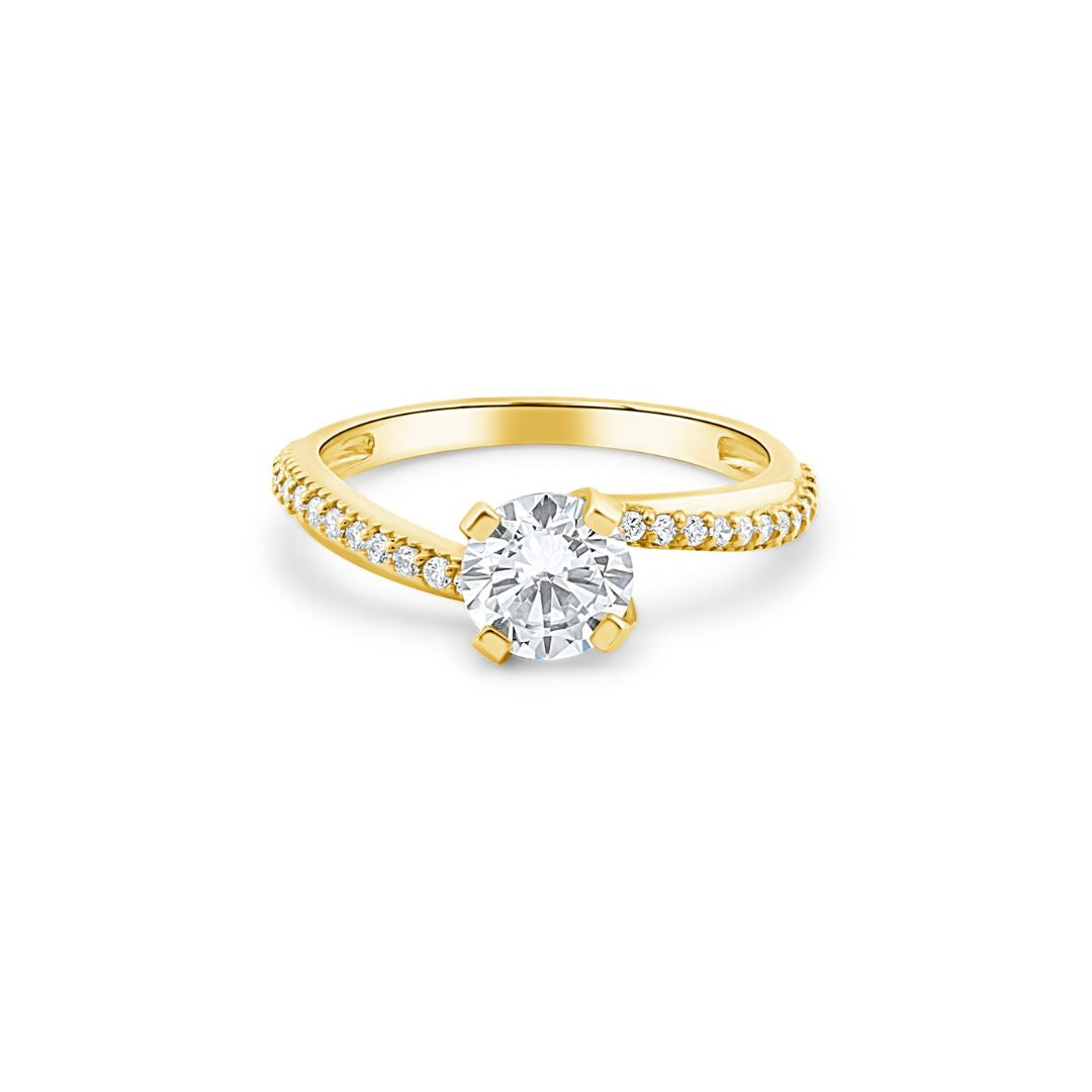 Auksinis žiedas su cirkoniais ZM1054