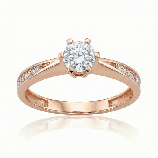 Auksinis žiedas su cirkoniais TUR0023