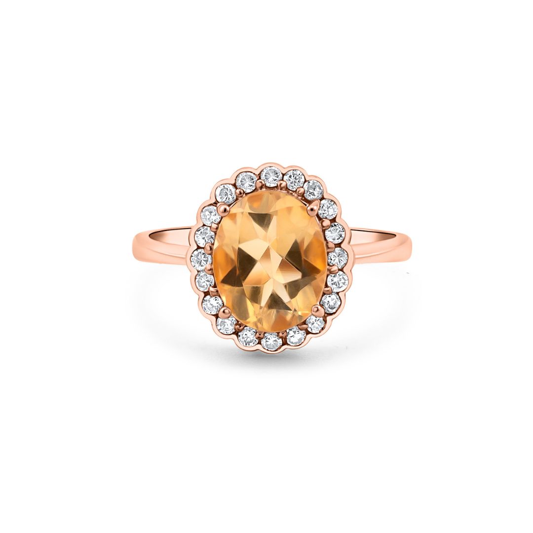 Auksinis žiedas su natūraliais akmenimis ir cirkoniais NAZ105