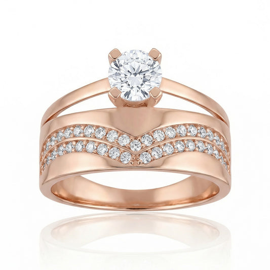 Auksinis žiedas su cirkoniais AUD0022