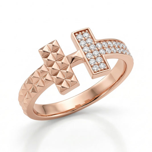 Auksinis žiedas su cirkoniais PMZ107