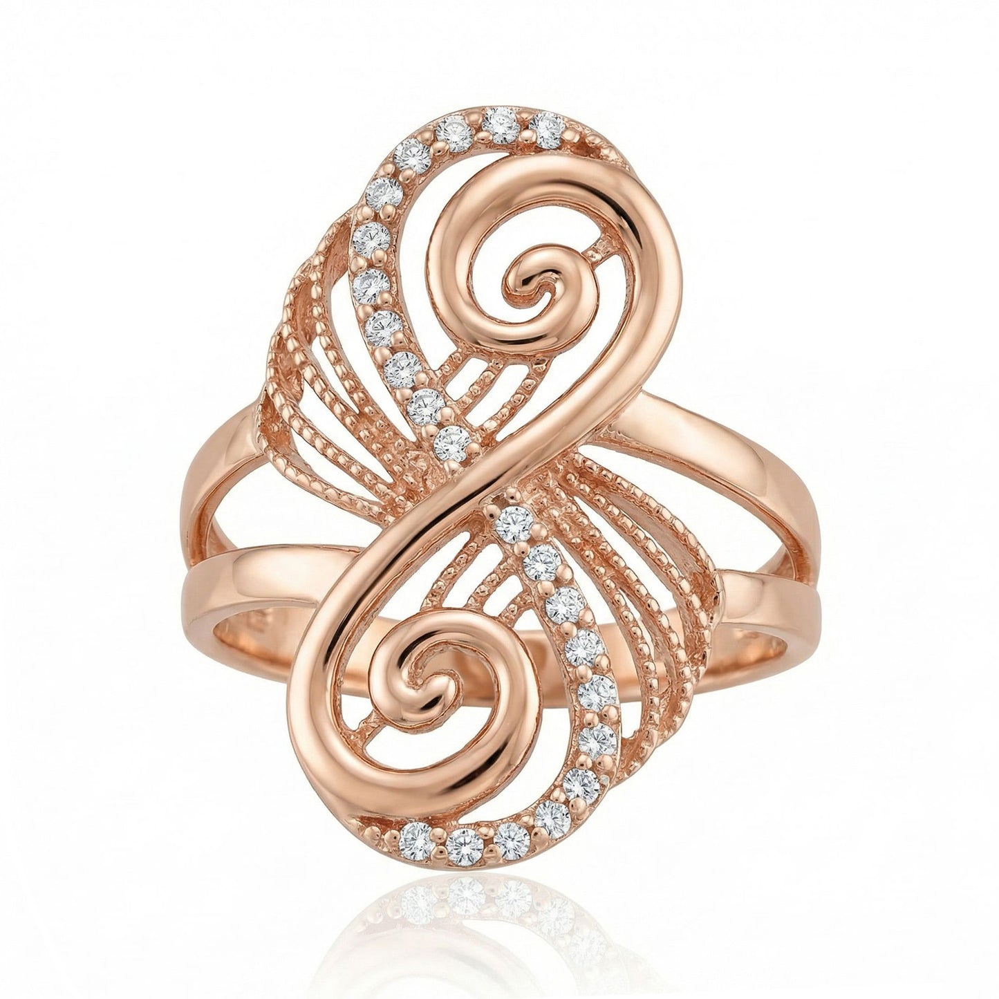 Auksinis žiedas su cirkoniais ZUR0049