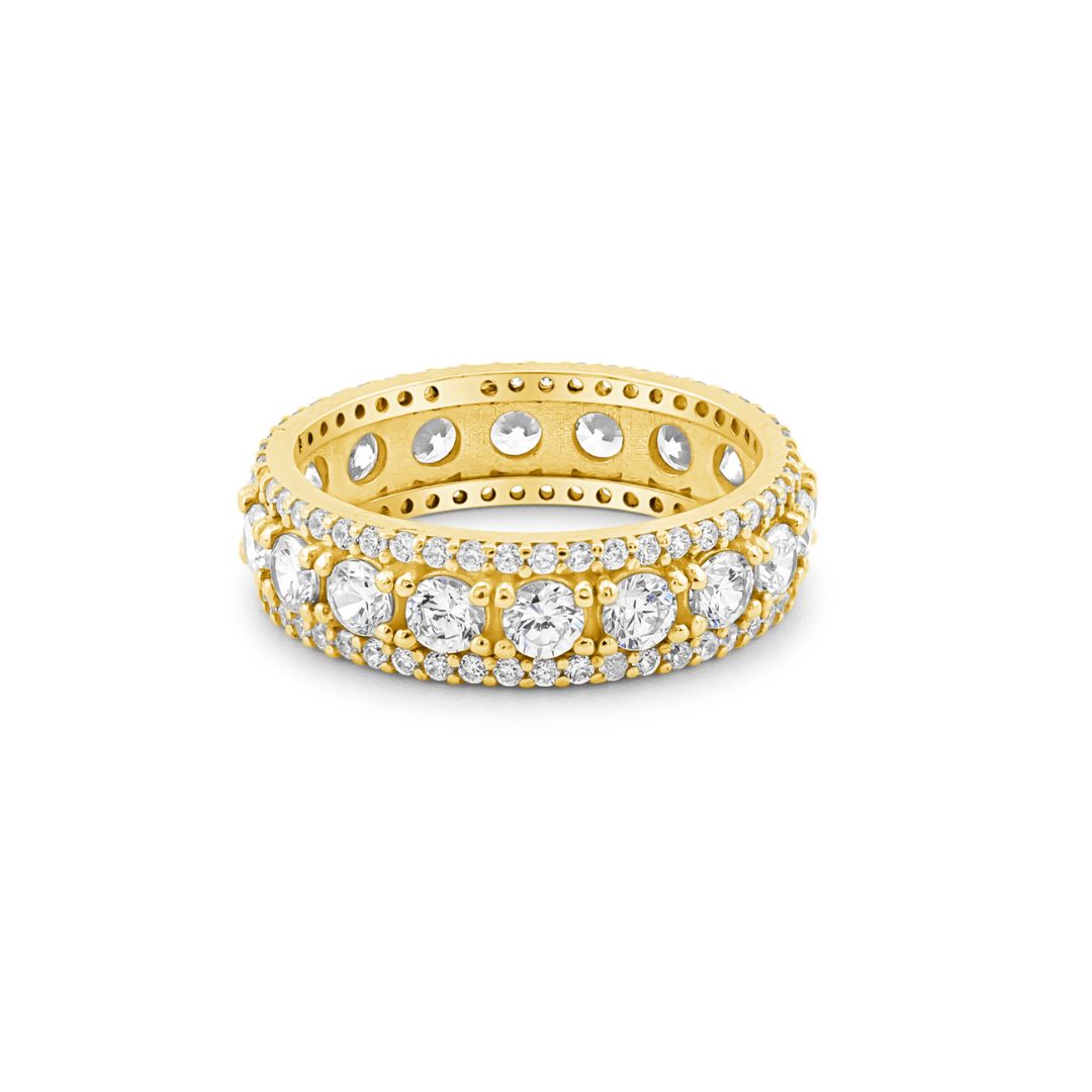 Auksinis žiedas su cirkoniais BUA016