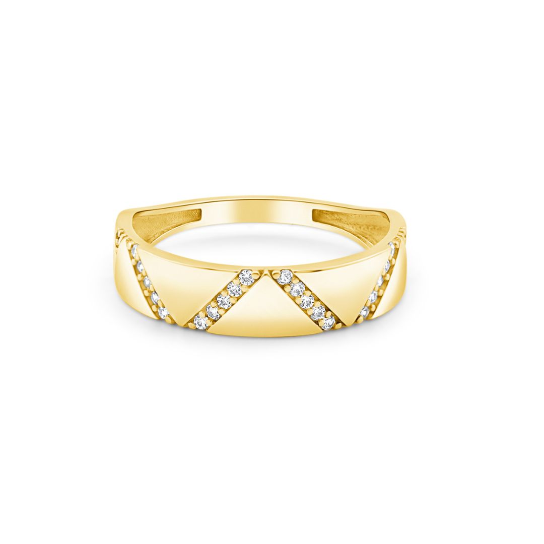 Auksinis žiedas su cirkoniais AA18