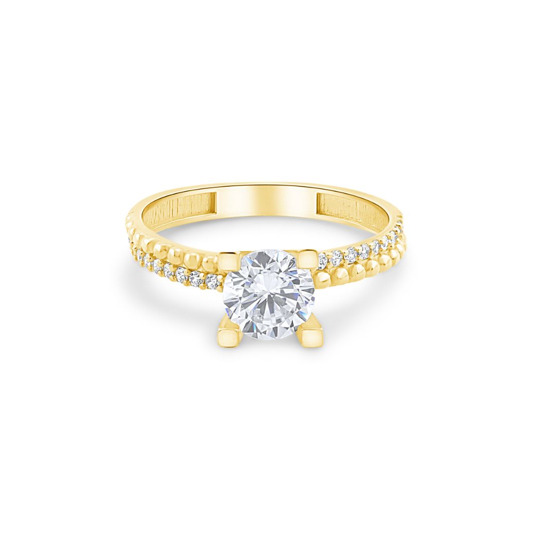 Auksinis žiedas su cirkoniais AUD010