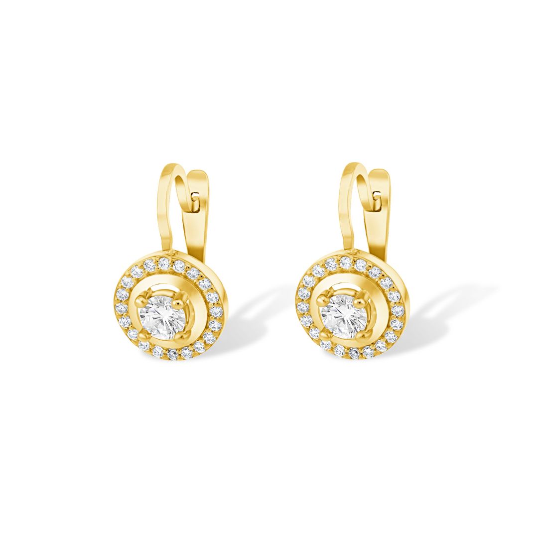 Halo dizaino auksiniai auskarai TUA0047