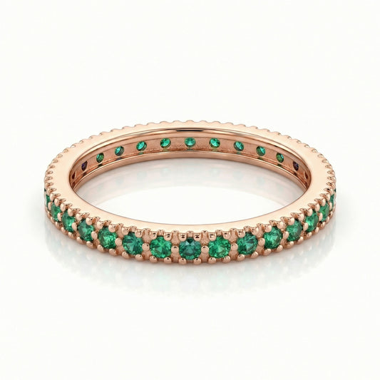 Auksinis žiedas su žaliais cirkoniais AUD0035