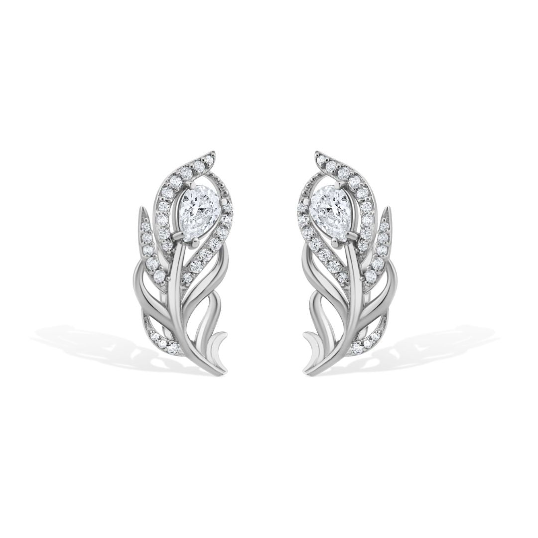 Plunksnų formos auksiniai auskarai AUM103