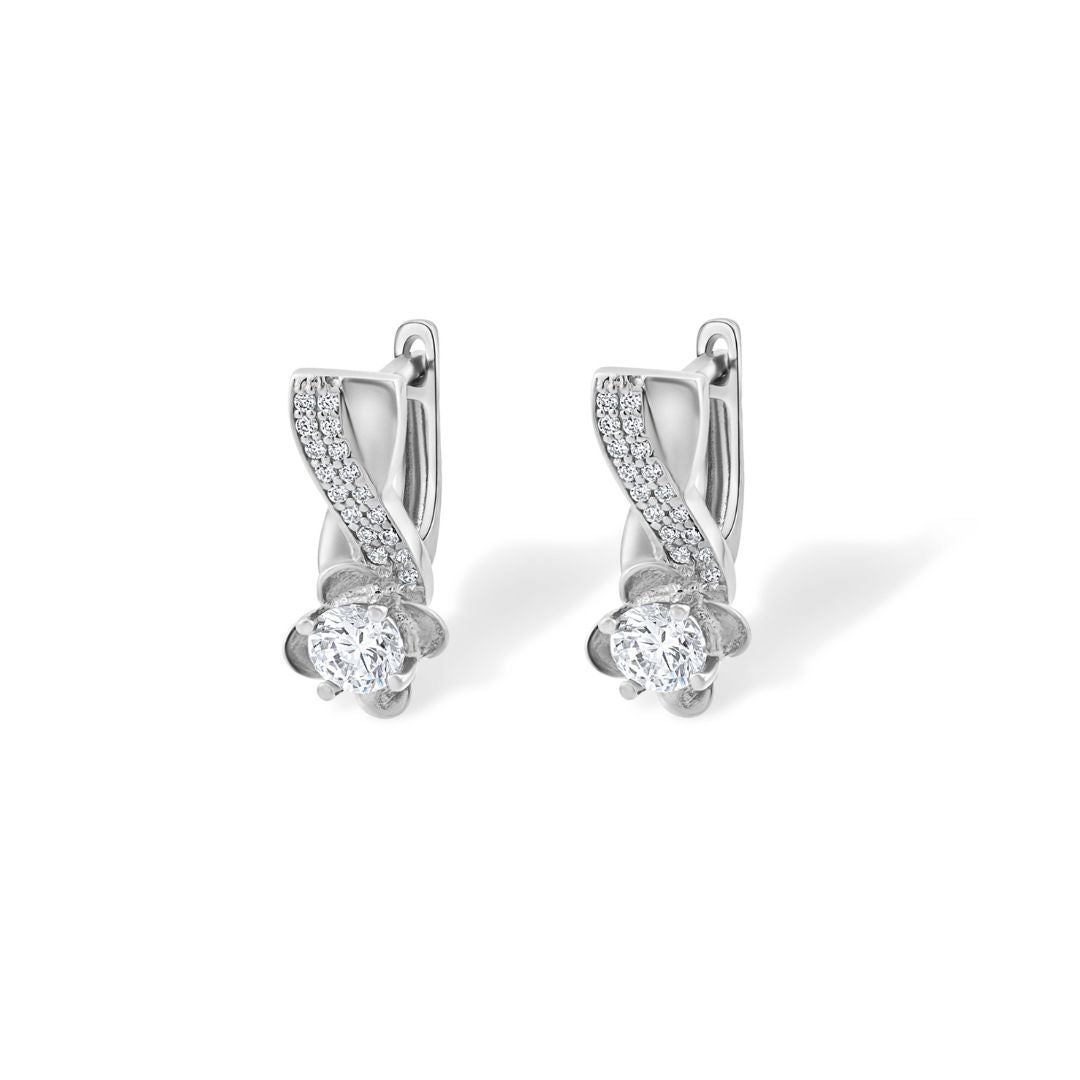 Auksiniai auskarai su gėlės motyvais TUA0048