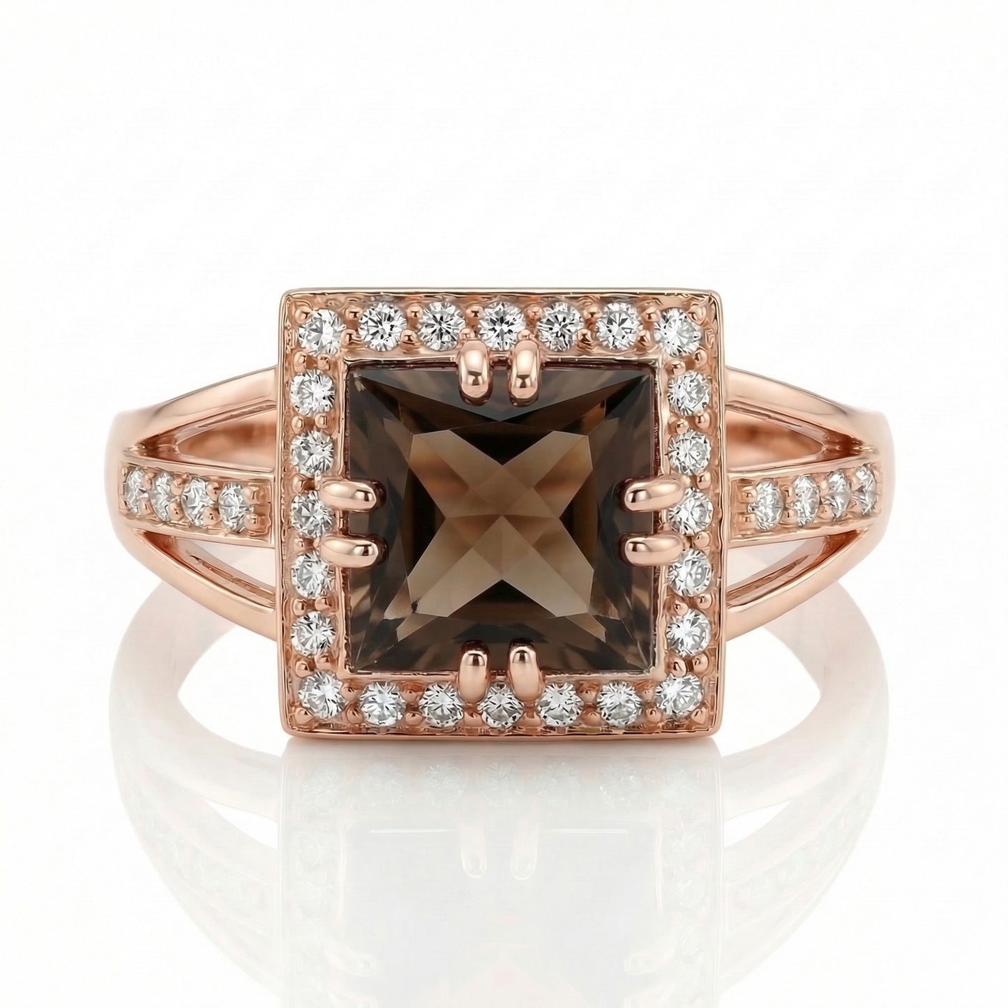 Auksinis žiedas su natūraliais akmenimis ir cirkoniais NAZ106